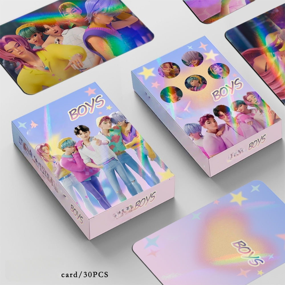Kpop Hunters Photocards,Lomo card setwith free stickers,Waterproof Anime Character Collection Vinyl card postcards, gifts for Korean pop, anime lovers, girls (Kpop 30pcs)