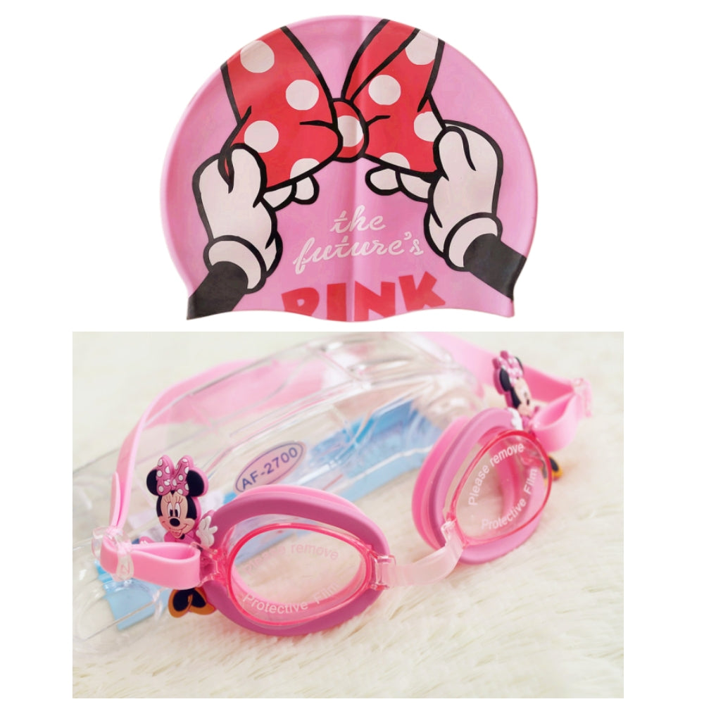 Kids Swimming Goggles Safe Soft Silicone Cap Hat Anti-Fog Waterproof No Leaking Crystal Clear Swim Goggles for Kids Children Boys Girls and Teens Age 3-15