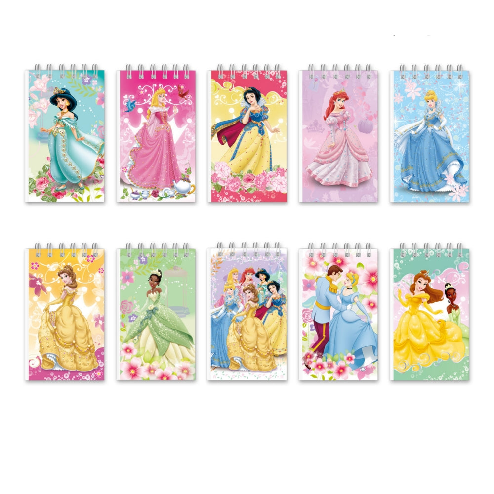 10 Pack Pocket Notebook Small Spiral 10 * 6CM Mini Notepad Princess Kids Colorful Memo Bulk Wired Lined for School Office Supplies Birthday Party Bag Fillers (Frozen)