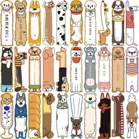 30PCS Children's Bookmarks, Bookmark Clips, Markings for Teachers, Students, Book Lovers, School Home Office Supplies Princess Snow White (Dog)