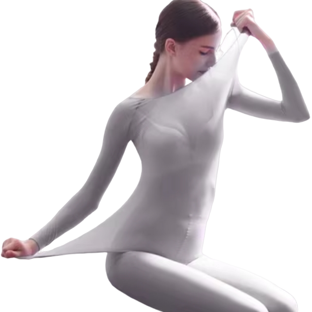 Women Ladies Thermal Underwear Set Soft Winter Warm Large Elasticity Special heat self body shaping Base Layer Tops & Leggings (Black, L(UK6-UK14))