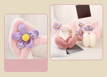 Kids Boy Girl Earmuffs Winter Fleece Thermal Outdoor Warm Plush Ear Warmer(Fox)