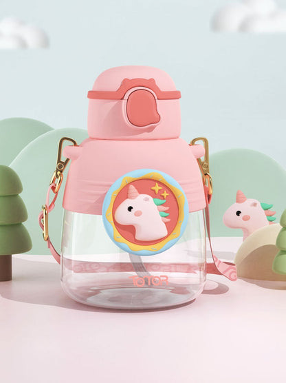 Water Bottle Reusable Kids 520ml PP with Two Lids Leak Proof with straw Lid BPA Free Drinking