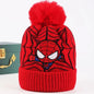 Kids Winter Beanie Hat Scarf for 2-10 Years Old Boys Girls.Outdoor Warm Fleece Lined Thermal Knit Fluffy Pom(Red Spiderman)