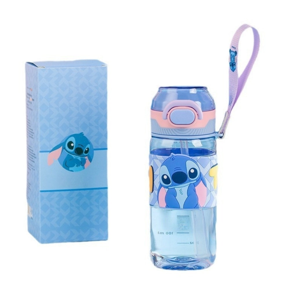 Water Bottle Reusable Kids 520ml PP with Two Lids Leak Proof with straw Lid BPA Free Drinking