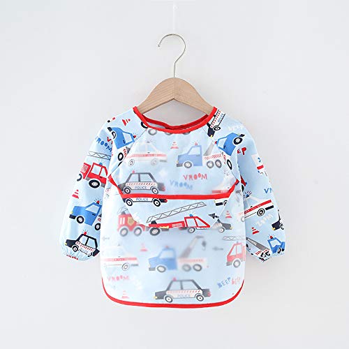 2pcs Baby Kid Waterproof Long Sleeve bib animals dinosaurs Infant Toddler Weaning Feeding Bibs Apron 6 Months to 3 Years Old