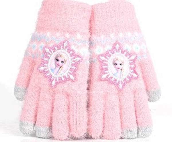 Full Finger Gloves Elsa Winter Knit Warm Mittens Soft Lined Fleece Thermal Outdoor Stretchy Gloves for Kids boys girls