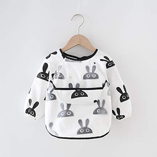 2pcs Baby Kid Waterproof Long Sleeve bib animals dinosaurs Infant Toddler Weaning Feeding Bibs Apron 6 Months to 3 Years Old
