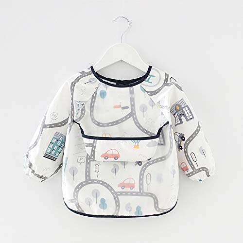 2pcs Baby Kid Waterproof Long Sleeve bib animals dinosaurs Infant Toddler Weaning Feeding Bibs Apron 6 Months to 3 Years Old