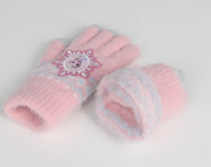 Full Finger Gloves Elsa Winter Knit Warm Mittens Soft Lined Fleece Thermal Outdoor Stretchy Gloves for Kids boys girls
