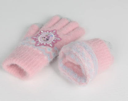 Full Finger Gloves Elsa Winter Knit Warm Mittens Soft Lined Fleece Thermal Outdoor Stretchy Gloves for Kids boys girls
