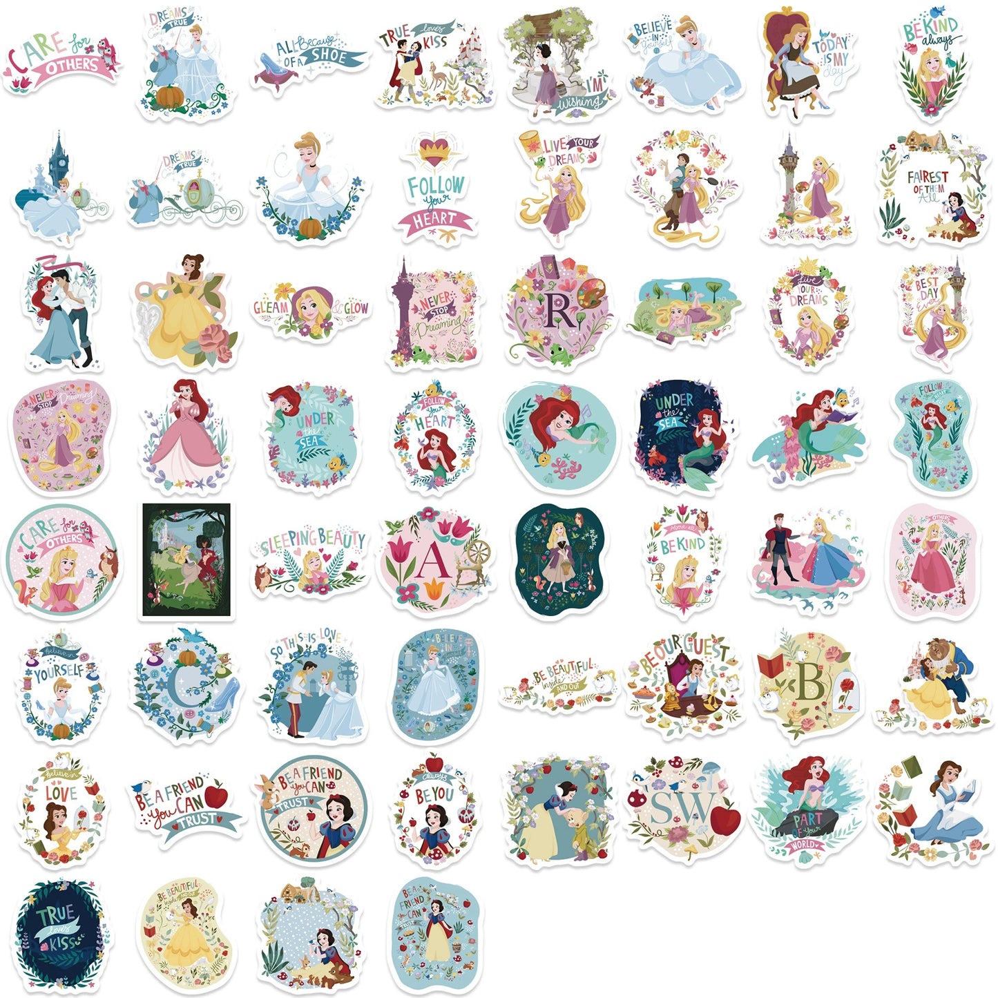 50pcs Princess Aven Superheros Toy Kids Stickers Luggage Laptop Skateboard Waterproof Party Bag Fillers Waterbottle Decal Graffiti Patches