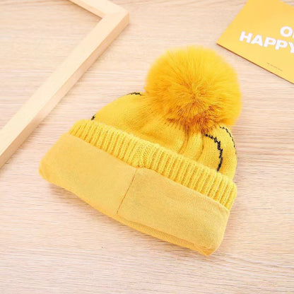 Kids Winter Beanie Hat Scarf for 2-10 Years Old Boys Girls.Outdoor Warm Fleece Lined Thermal Knit Fluffy Pom