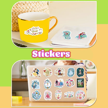 50pcs Princess Aven Superheros Toy Kids Stickers Luggage Laptop Skateboard Waterproof Party Bag Fillers Waterbottle Decal Graffiti Patches