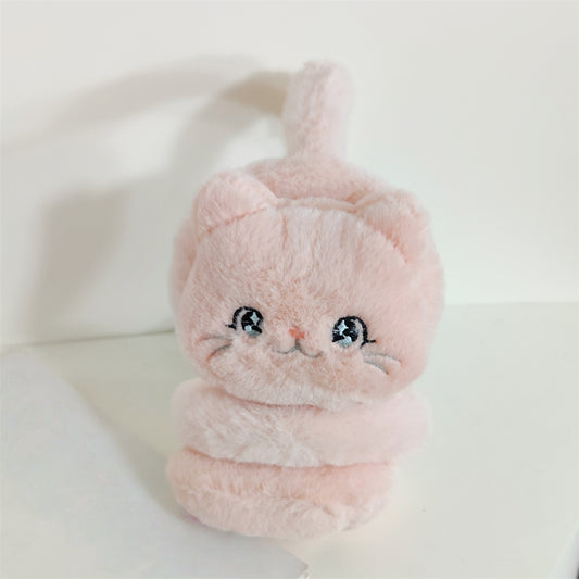 Kids Boy Girl Earmuffs Winter Fleece Thermal Outdoor Warm Plush Ear Warmer (Pink Cat)