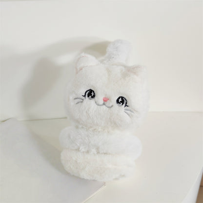 Kids Boy Girl Earmuffs Winter Fleece Thermal Outdoor Warm Plush Ear Warmer (Pink Cat)