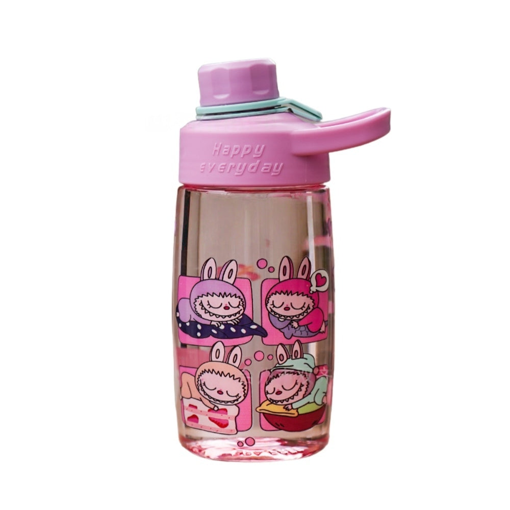 Water Bottle Reusable Kids 520ml PP with Two Lids Leak Proof with straw Lid BPA Free Drinking