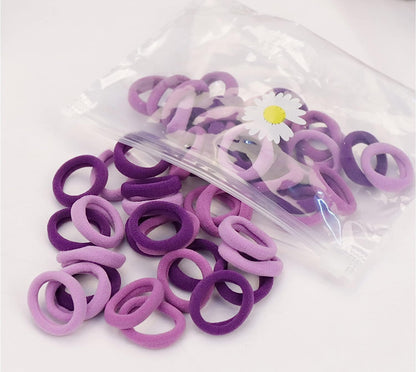 50 Multicolour Mini Hair Ponios Endless Elastics Bobbles Bands Women Girl kids Hair Bands Ponytail Holders (Mix)
