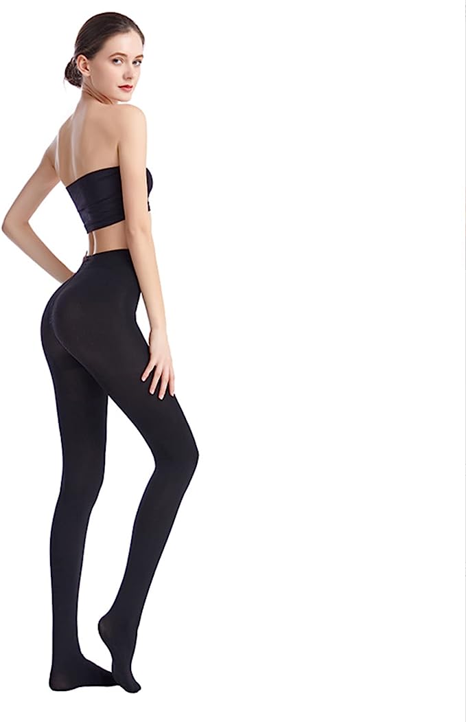 2 Pairs Women 80 Denier Matte Opaque Stretch Fit Soft Black Tights