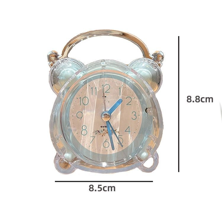 Capybara Panda Alarm Clocks Non-Ticking Kids Silent Bedside Alarm Clock, Loud Double Bell Clock With Backlight,Suitable For School Gift (Rabbit)