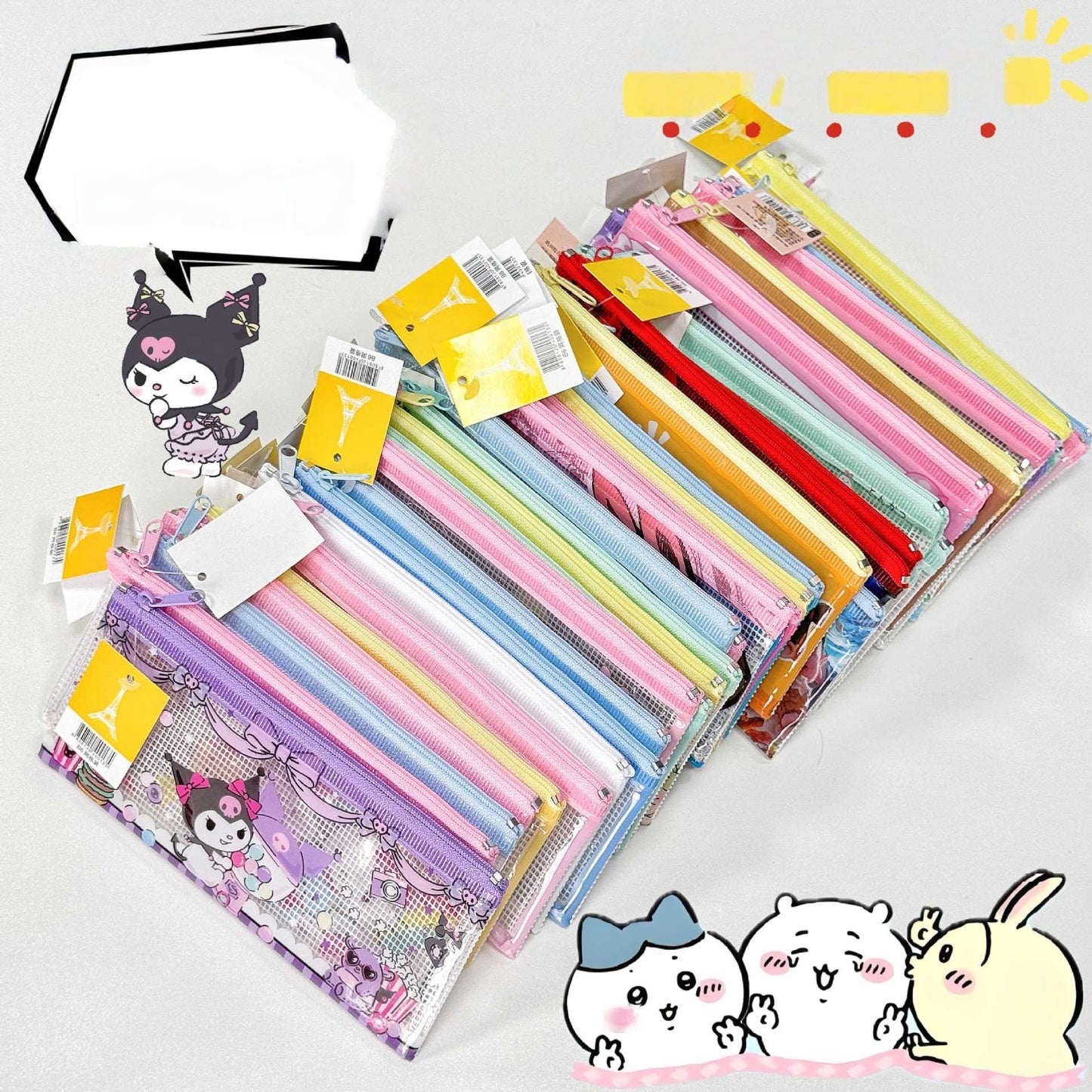 4pcs Capybara Pencil Case, Portable for Stationery, Transparent Zipper Pen Holder Bag, Wide Opening Pen Bag for School Supplies for Teenage Girls, Boys (Capybara)