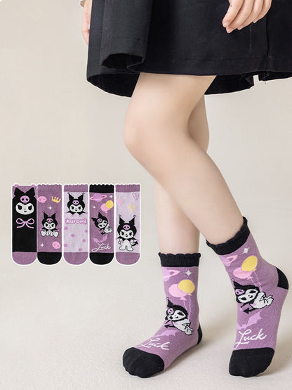 5 Pairs Toddlers Kids Costume cotton Infant Ankle Socks 1-5 Years (UK, Age, 1 Year, 5 Years, Regular, Kuromi)