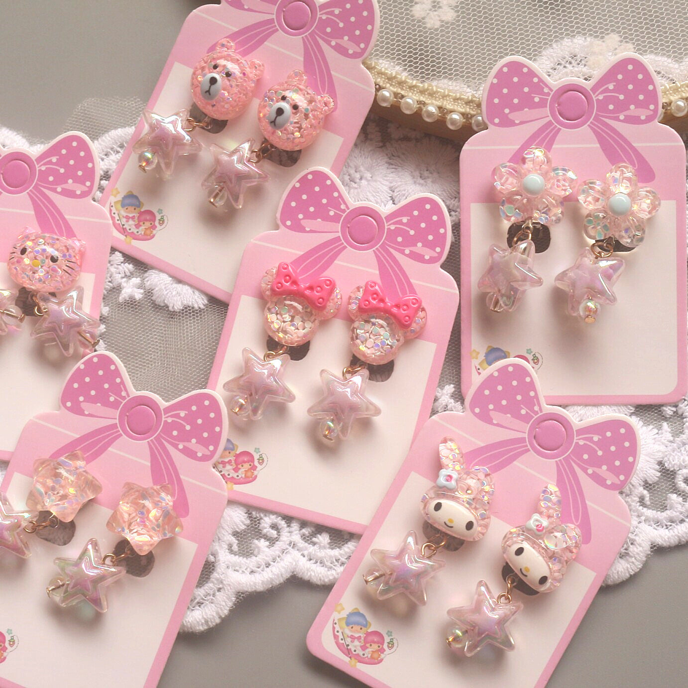 3 Pairs kids Clip On Earrings for Girls Cute Earrings No Pierced Princess Play Girls Dress Up Jewelry Set for Kids