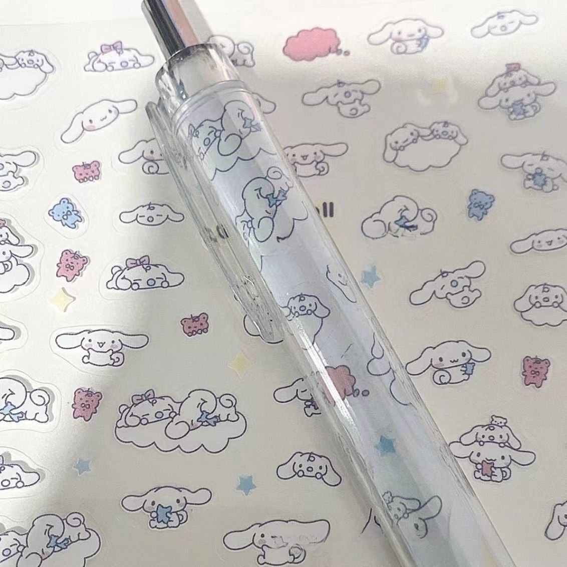 5PCS stch toy cute Gel Pen Liquid Ink Rollerball Retractable Quick Drying Extra Fine Ballpoint Premium 0.5mm Marker for Office School Stationery Supply Black