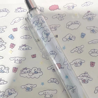 5PCS stch toy cute Gel Pen Liquid Ink Rollerball Retractable Quick Drying Extra Fine Ballpoint Premium 0.5mm Marker for Office School Stationery Supply Black