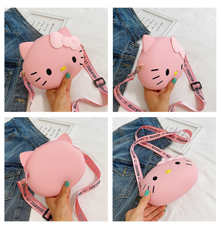 Purse Girls Silicone Mini Children's Coin Purse Cute Cartoon Shoulder Bag Crossbody Bag Accessories Bags Adjustable Strap for Kids Gift Travel Holiday