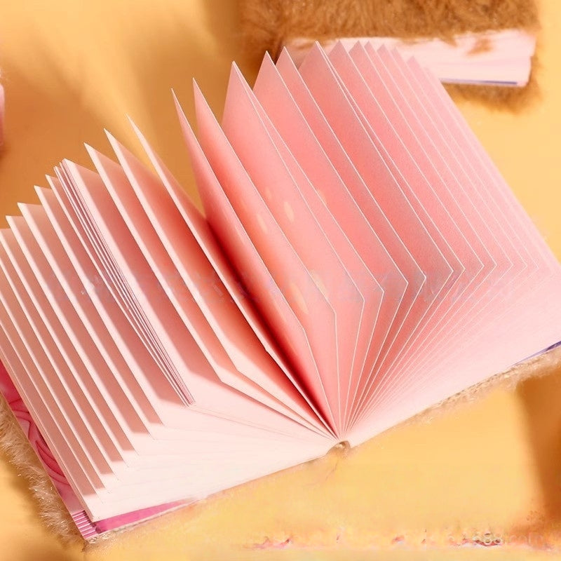 2pcs Plush Capybara Pattern Notebook Fluffy Faux Fur Hardcover Notepad for Kids small mini pocket Diary Journal Writing School Stationery Supply (Capybara 2pcs(Random Color))