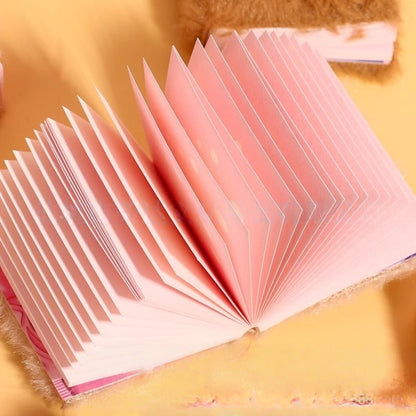 2pcs Plush Capybara Pattern Notebook Fluffy Faux Fur Hardcover Notepad for Kids small mini pocket Diary Journal Writing School Stationery Supply (Capybara 2pcs(Random Color))