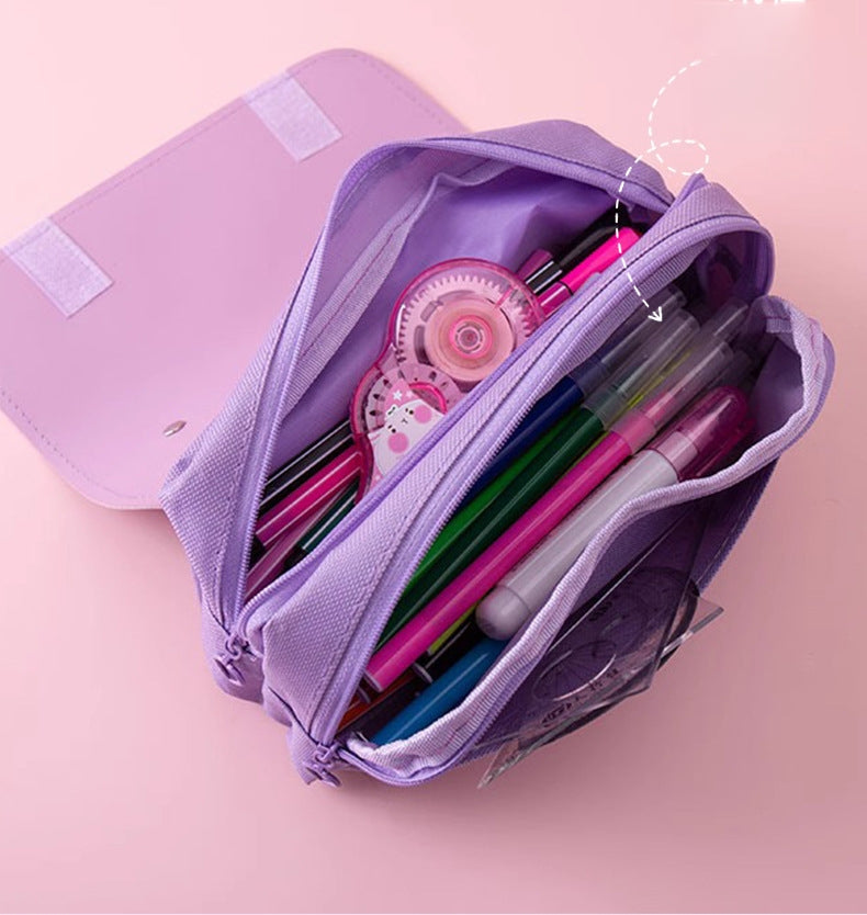 3D Girls Boys Kids Princess Castle Large Pencil Case,High Capacity Water Proof,School Supplies Gifts Stationery (Kuromi)