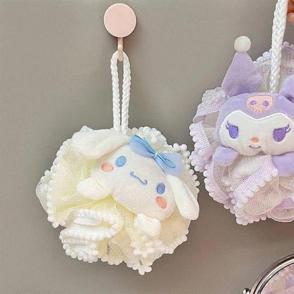 3PCS Kids Women Girls Cute Kitty Mesh Bath Shower Puff Sponge Loofahs, Children's Cartoon Bath Spong Durable Mesh Pouf Ball for Luxurious Shower Experience