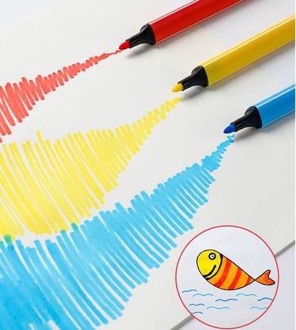 24 Colours Assorted Colouring Set Gift Washable Water Colour Markers Coloured Pens Kids Children Colouring Drawing Pens Assorted Colours Markers Pens for Children Doodling (24 Colour)