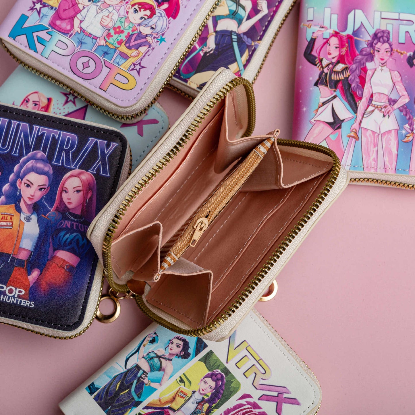 Kids GIrls Women Wallet Cute Trifold Wallet with Coin Purse Card Slots with zip pockets Gifts PU leather (Kpop)