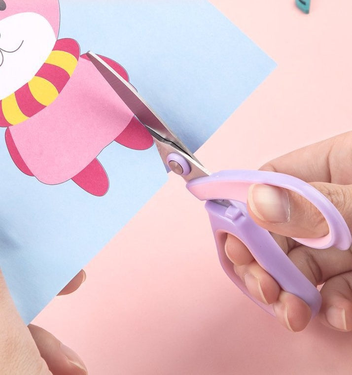 Kids Kitty cute Scissors,Children Blunt tip Safety Scissors with Plastic Handle for Scrapbooking Art DIY Craft Students Teaching Stationery