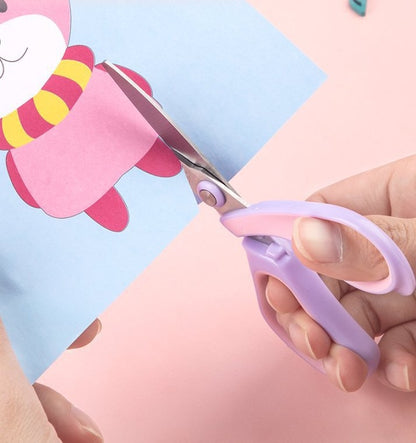 Kids Kitty cute Scissors,Children Blunt tip Safety Scissors with Plastic Handle for Scrapbooking Art DIY Craft Students Teaching Stationery