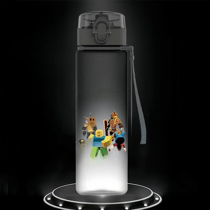 Water Bottle Reusable Kids 520ml PP with Two Lids Leak Proof with straw Lid BPA Free Drinking