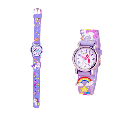 Analogue Quartz Watch with Ceramics Strap Bracelet Girls Boys Toddler Watches Gifts for Kids Birthday Gifts (Unicorn Pink)