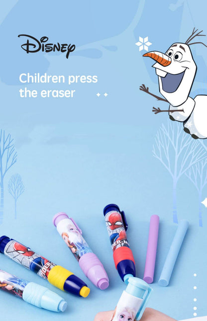 4PCS Pen Shape Eraser Pencil Pencil Creative Stationery Retractable Press Eraser Kids School Rubber Stick Erasers Click Erasers Correction