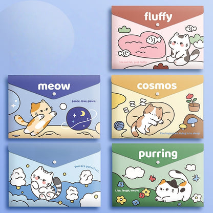 5PCS Plastic Wallets A4, 5 different designs Plastic Folders Popper Folder with Snap Closure, Lightweight Wallets for Document Office School Organization for Kids Adults