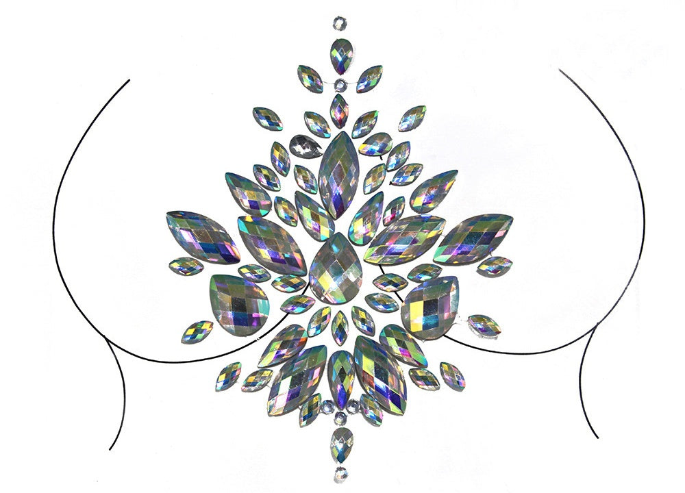 Women Kids 4 Sheets breast body neck Nipple Crystal Glitter Rhinestone Diamond Stickers Art Designs Self Adhesive Gem Festival Makeup Temporary Tattoos for Rave Festival Party
