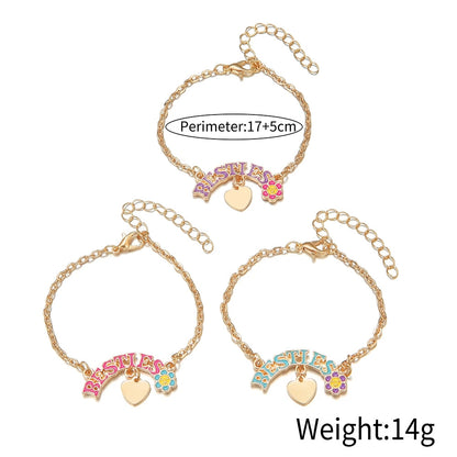 2/3Pcs Charm Best Friend Forever Unicorn Rainbow Heart Bracelets Gifts For Girls Women Birthday Christmas Graduation Bff Friendship Jewellery  (Heart 3pcs)