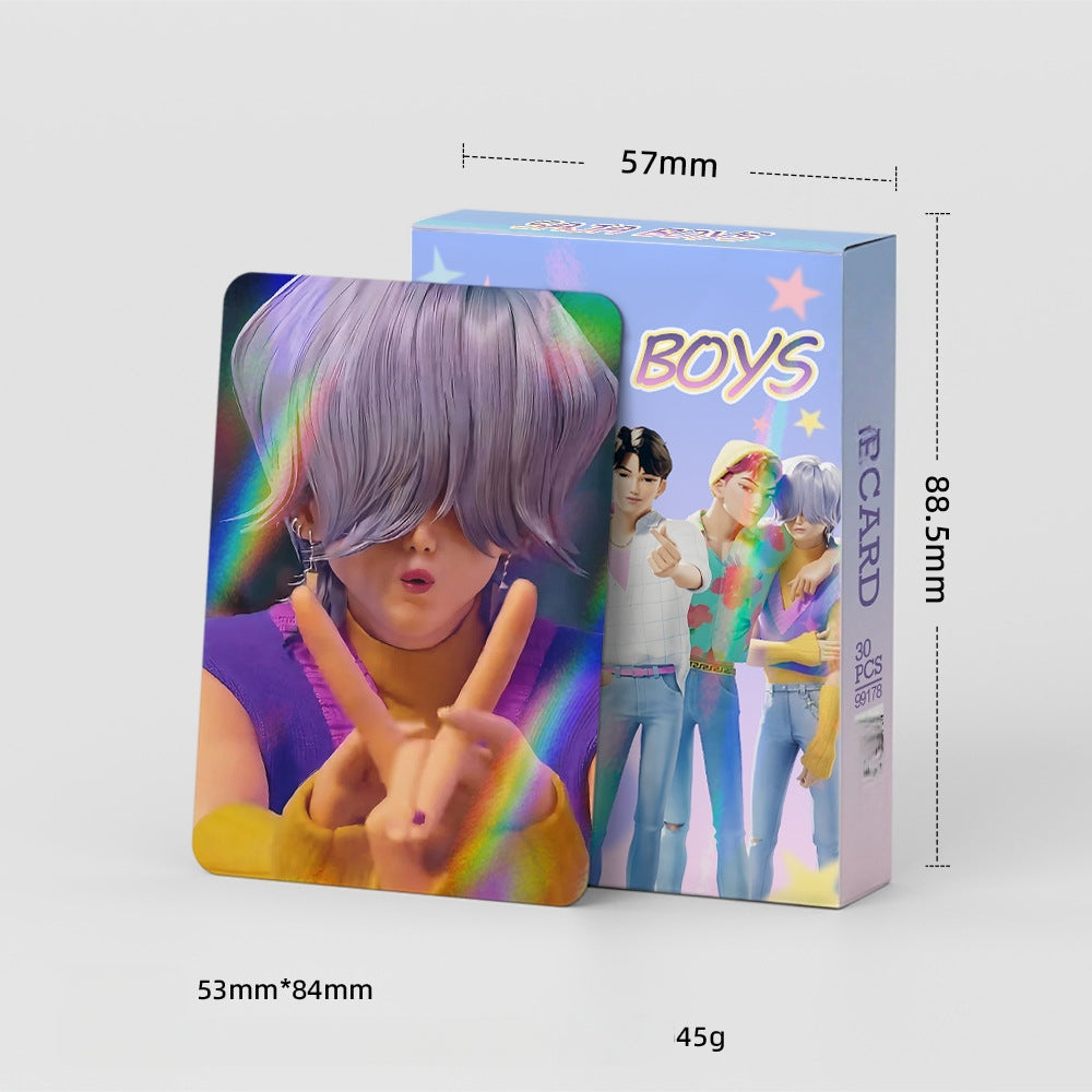 Kpop Hunters Photocards,Lomo card setwith free stickers,Waterproof Anime Character Collection Vinyl card postcards, gifts for Korean pop, anime lovers, girls (Kpop 30pcs)