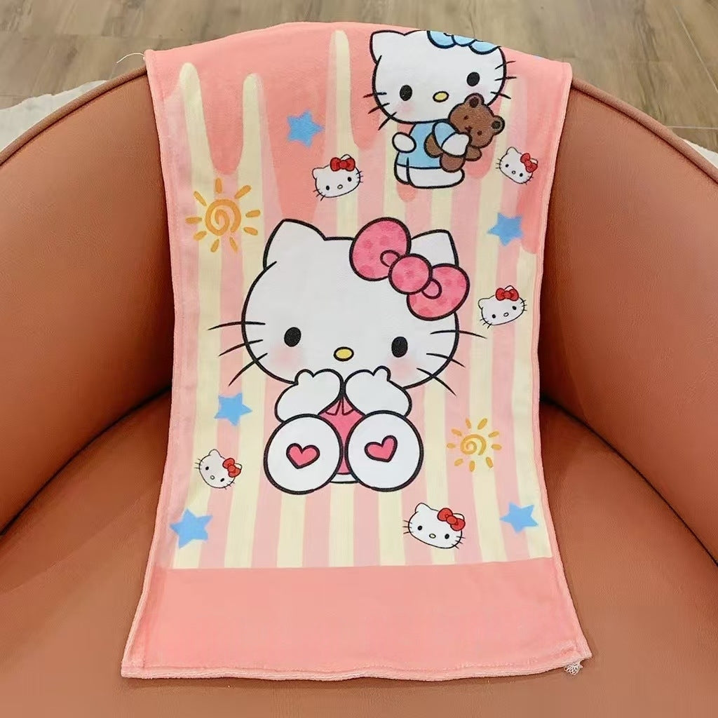 2PCS Children's Facial Towel, Kids Washcloth Towels, Cotton Kids Face Towels, Cute Kitty dog Hand Towel Set, Children Wash Cloths for Hand Face Shower, 33x 73 CM (Cinnamoroll)