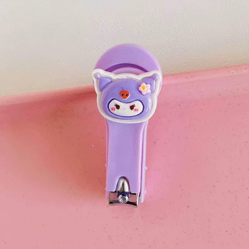 4PCS Kids Nail Clipper Manicure Sets Stainless Steel Cartoon Kitty Childrens Nail Clippers Kids Fortable Light Pedicure Kit Grooming Tools Baby Nail Clipper Set