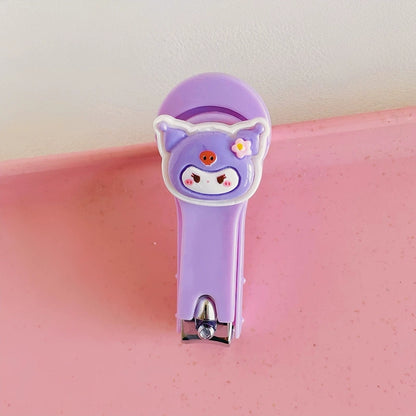 4PCS Kids Nail Clipper Manicure Sets Stainless Steel Cartoon Kitty Childrens Nail Clippers Kids Fortable Light Pedicure Kit Grooming Tools Baby Nail Clipper Set