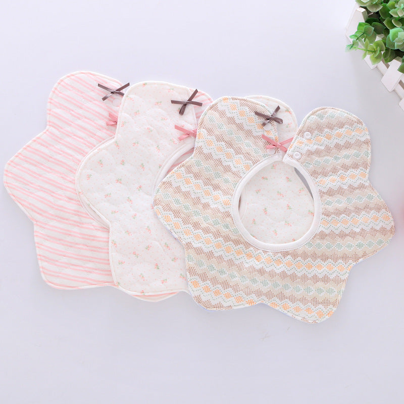 3 Pack BABY Toddler Boys Girls 360° Rotation waterproof BIBS bib Flower COTTON FEEDING Dribble Bandana Apron Weaning