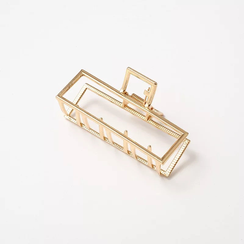 5PCS Large Brushed Metal Claw Clips Hollow Non-slip Hair Catch Barrette Jaw Clamp Hairpins for Fixing Hair Women Girls Thin Thick Hair